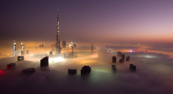 Tall Building in Cloud
